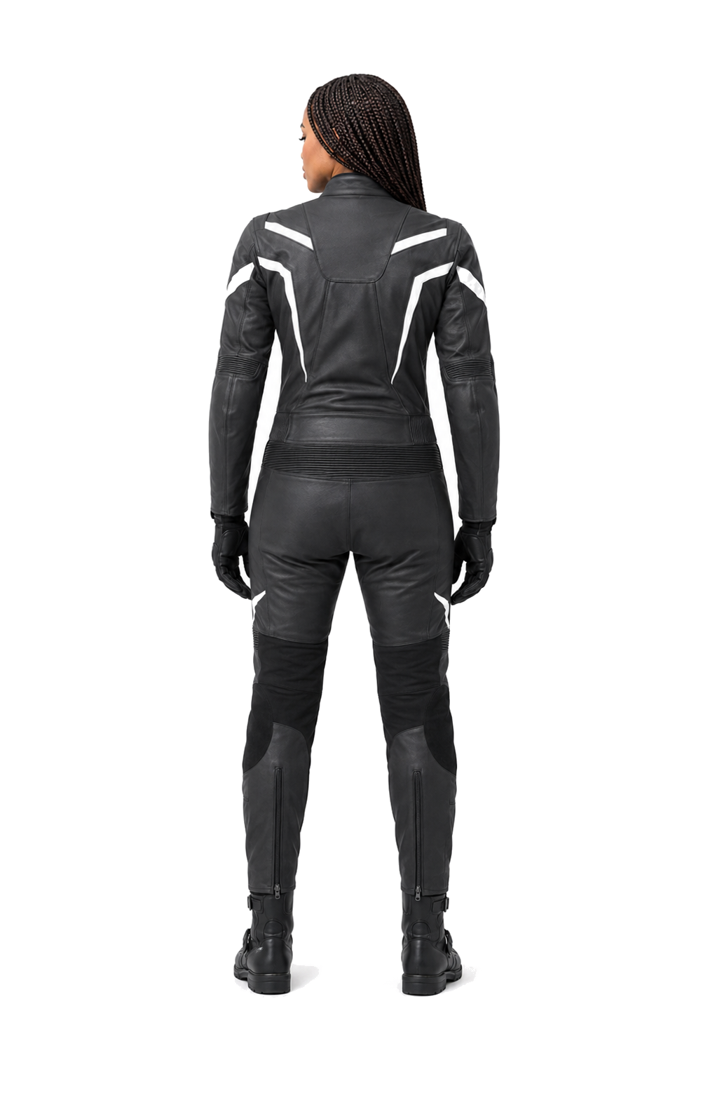 ZMW-004 Women's Motorcycle Suit back view on female model