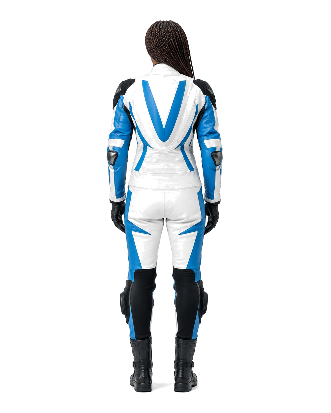 ZMW-006 Women's Motorcycle Suit back view on female model