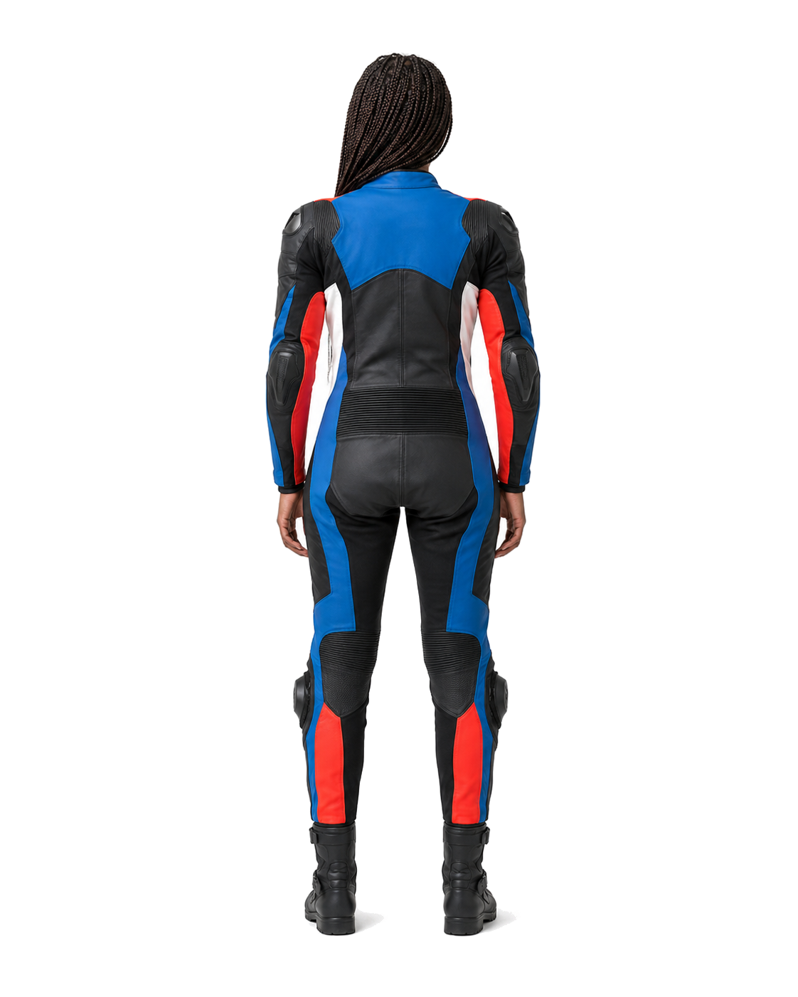 ZMW-012 Women's Motorcycle Suit back view on female model