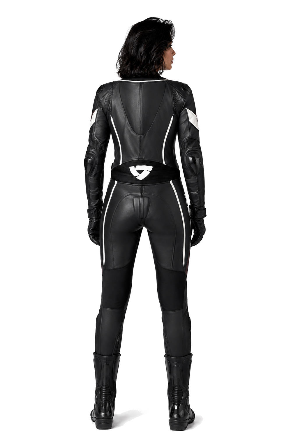 ZMW-017 Women's Motorcycle Suit back view on female model