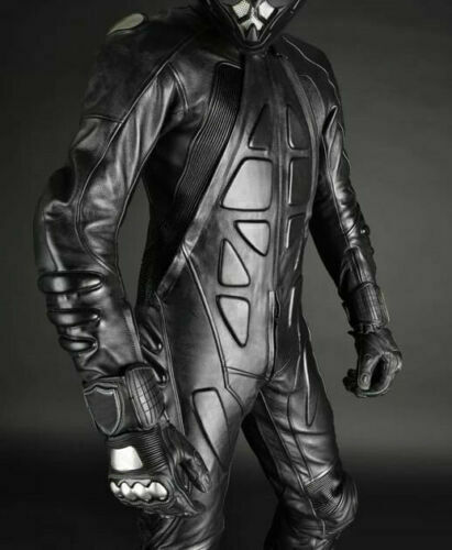All Black Motorbike Racing Suit Leather Made - ZEES MOTOR SPORTS