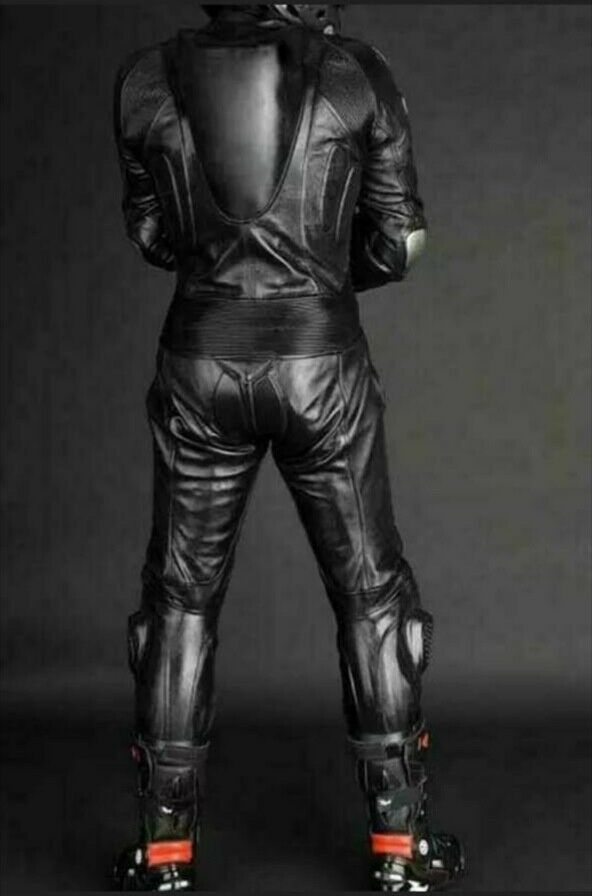 All Black Motorbike Racing Suit Leather Made - ZEES MOTOR SPORTS